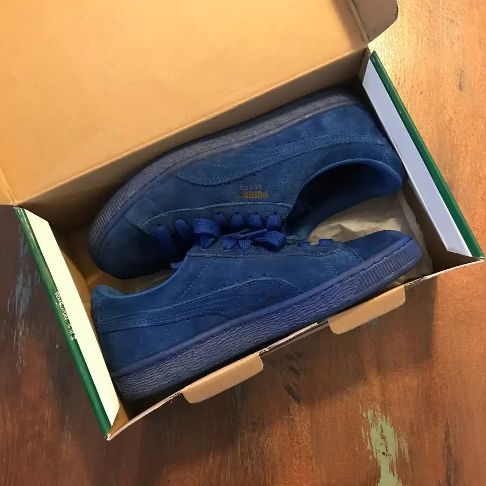 Puma Leather Suede Junior Sneakers True Blue Size 6C